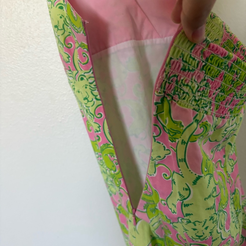 Lilly Pulitzer VTG Vintage‎ Girl’s Halter Dress Pink Green Smocked Size 12 - Picture 8 of 10